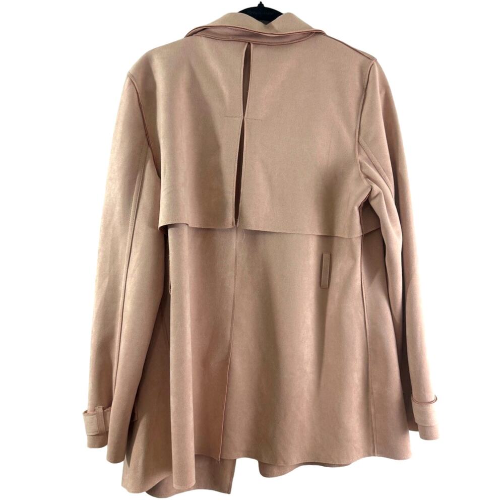 Blush Pink Large L Haute Monde Women's Juniors Casual Faux Suede Moto Jacket - Picture 2 of 9